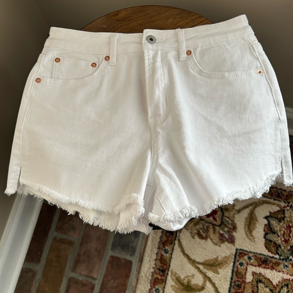 White Denim Women Shorts Mica Size Small